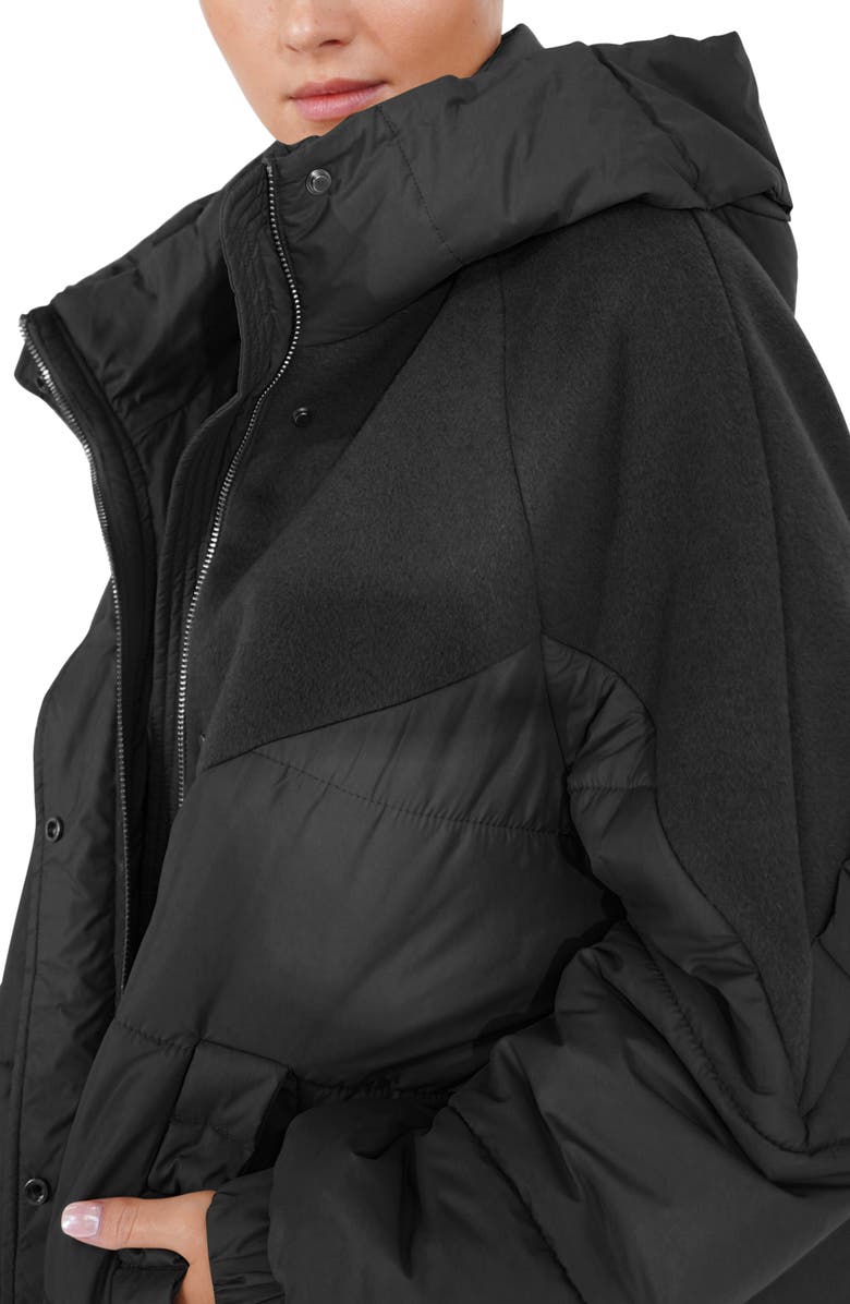 Belle & Bloom Say It Again Wool Blend Detail Quilted Jacket, Alternate, color, Black