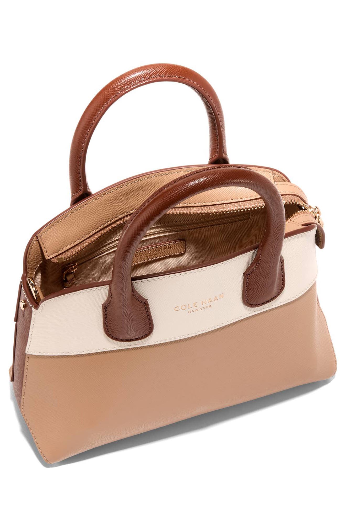 Cole Haan The Lady Small Satchel Bag, Alternate, color, Tuscan Sand Ivory / Cuoio