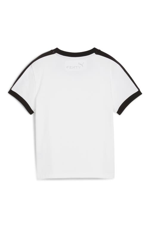 Puma X Fenty Rhinestone Stretch Cotton Blend T-shirt In White
