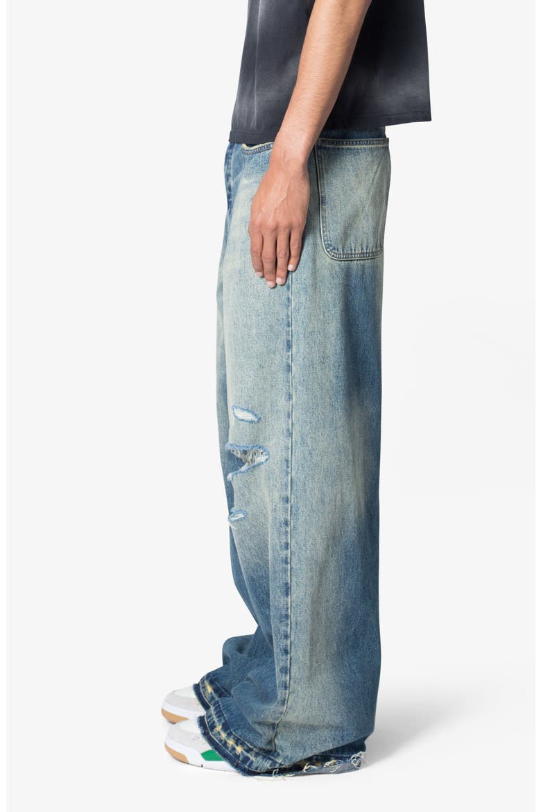 Baggy Rave Ripped Wide Leg Jeans, Alternate, color, BLUE
