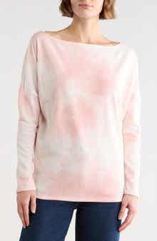 GO COUTURE Tie Dye Boat Neck Sweater