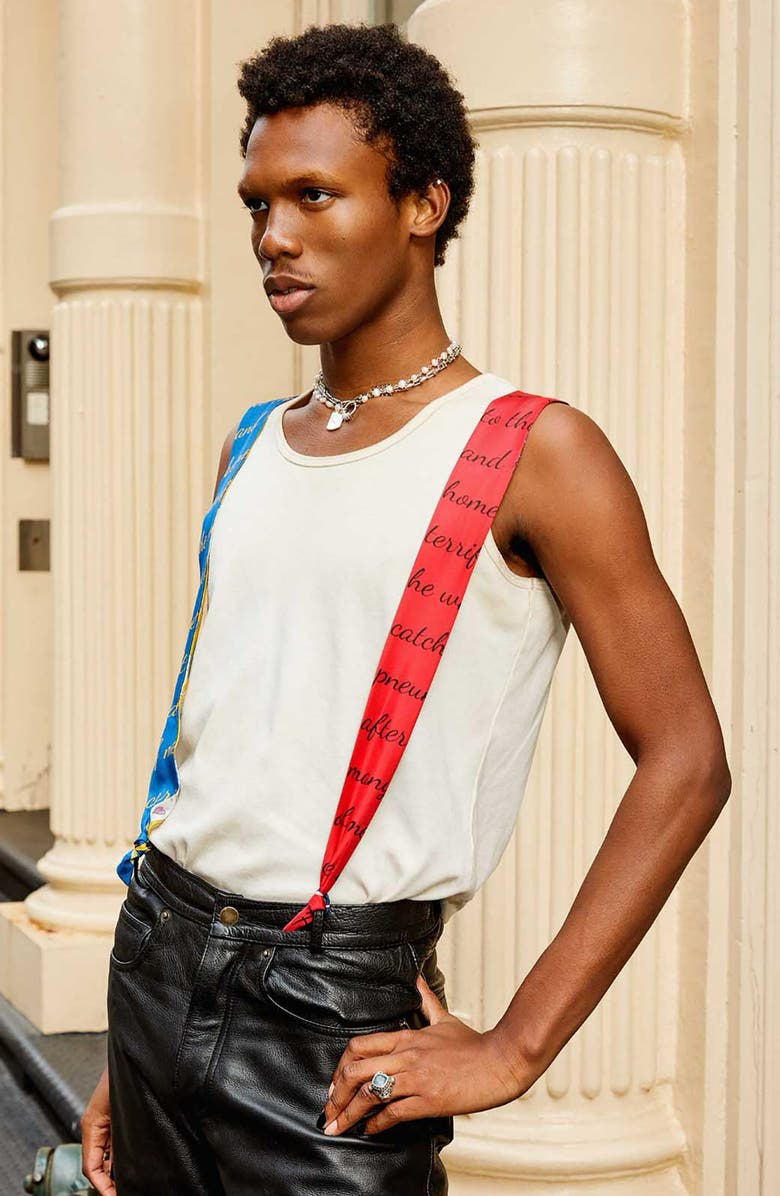 Lost Pattern El Amor Skinny Silk Scarf, Alternate, color, 