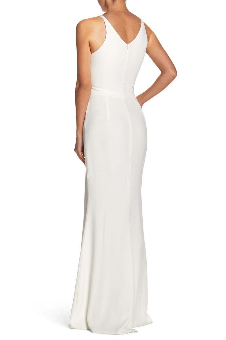 Iris Crepe Trumpet Gown, Alternate, color, OFF WHITE