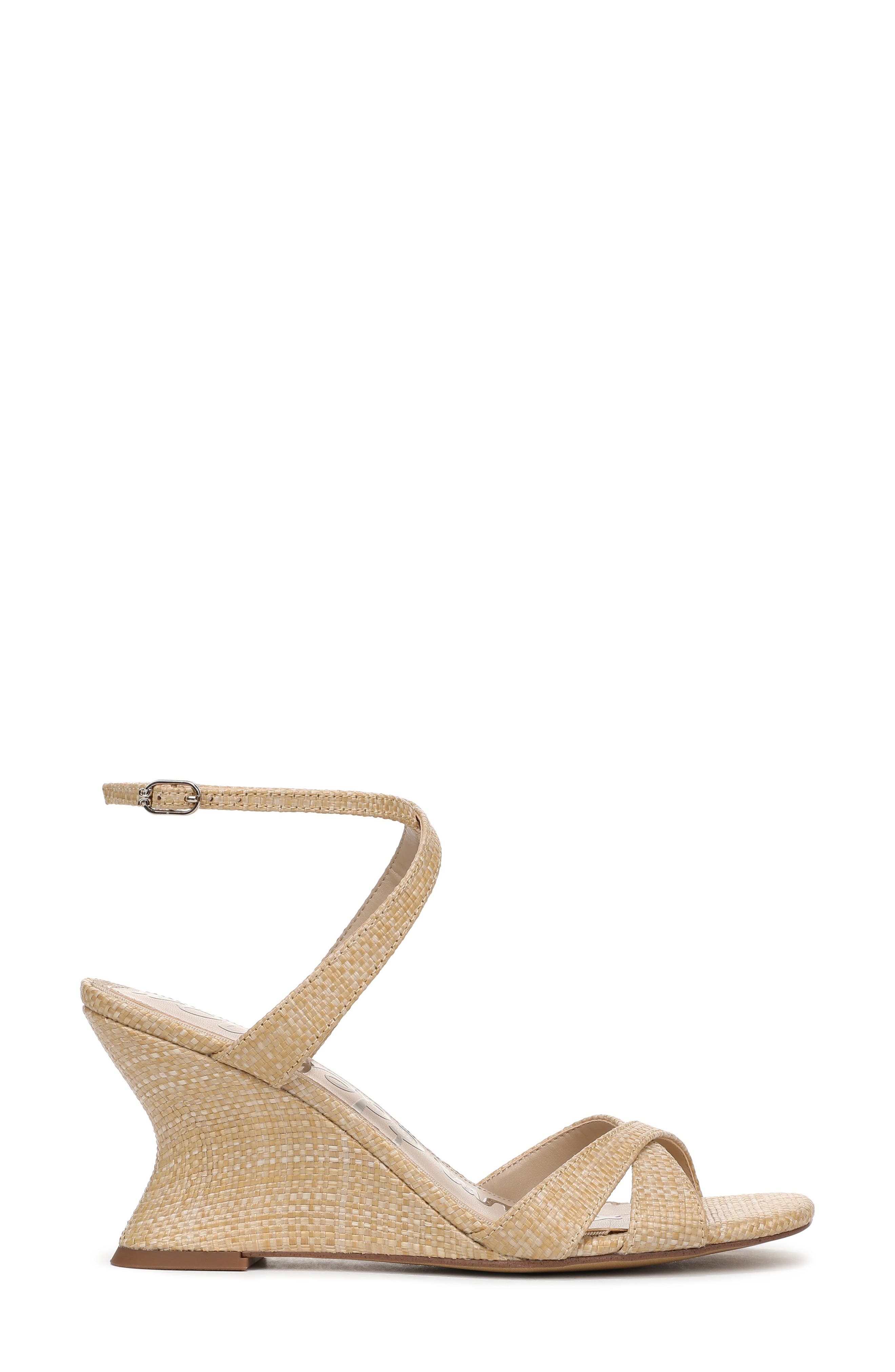 Davi Ankle Strap Wedge Sandal, Alternate, color, BLEACHED BEECHWOOD