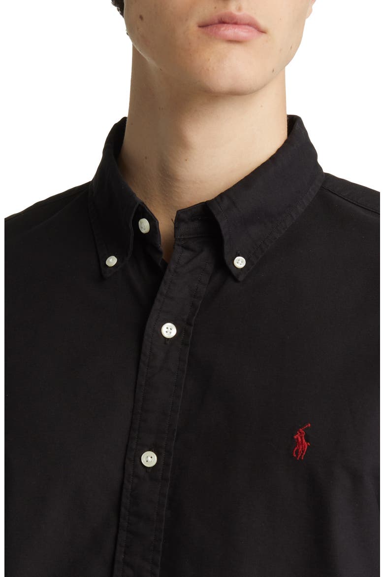 Classic Fit Garment Dyed Cotton Button-Up Shirt, Alternate, color, RL NAVY