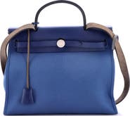 Pre-Owned Hermes Herbag Zip Leather and Toile 31