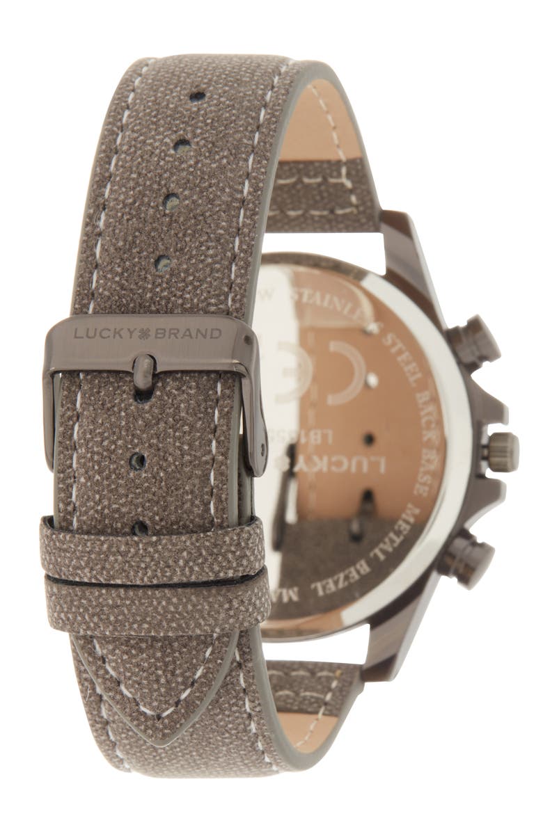 Lucky Brand Alto Nautical Sport Explorer Leather Strap Chronograph Watch, Alternate, color, 