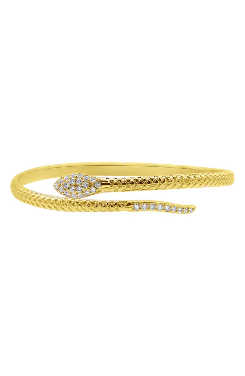 Adornia Cubic Zirconia Snake Ring & Cuff Bracelet Set, Alternate, color, Gold