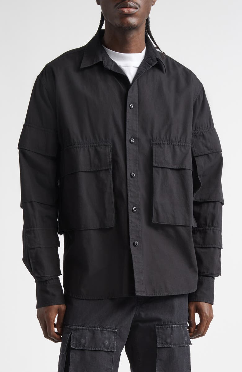 TAKAHIROMIYASHITA TheSoloist. B.D.U Shirt, Main, color, Black