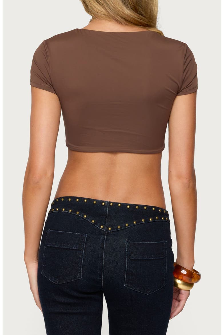 Jazzi U-Ring Crop Top, Alternate, color, BROWN