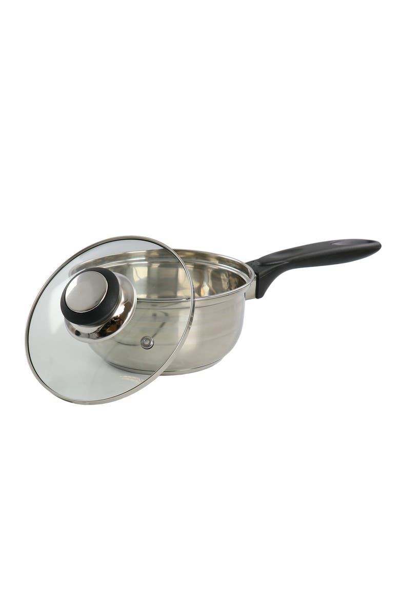 7 Piece Two Tone Polished Stainless Steel Cookware Set, Alternate, color, Silver