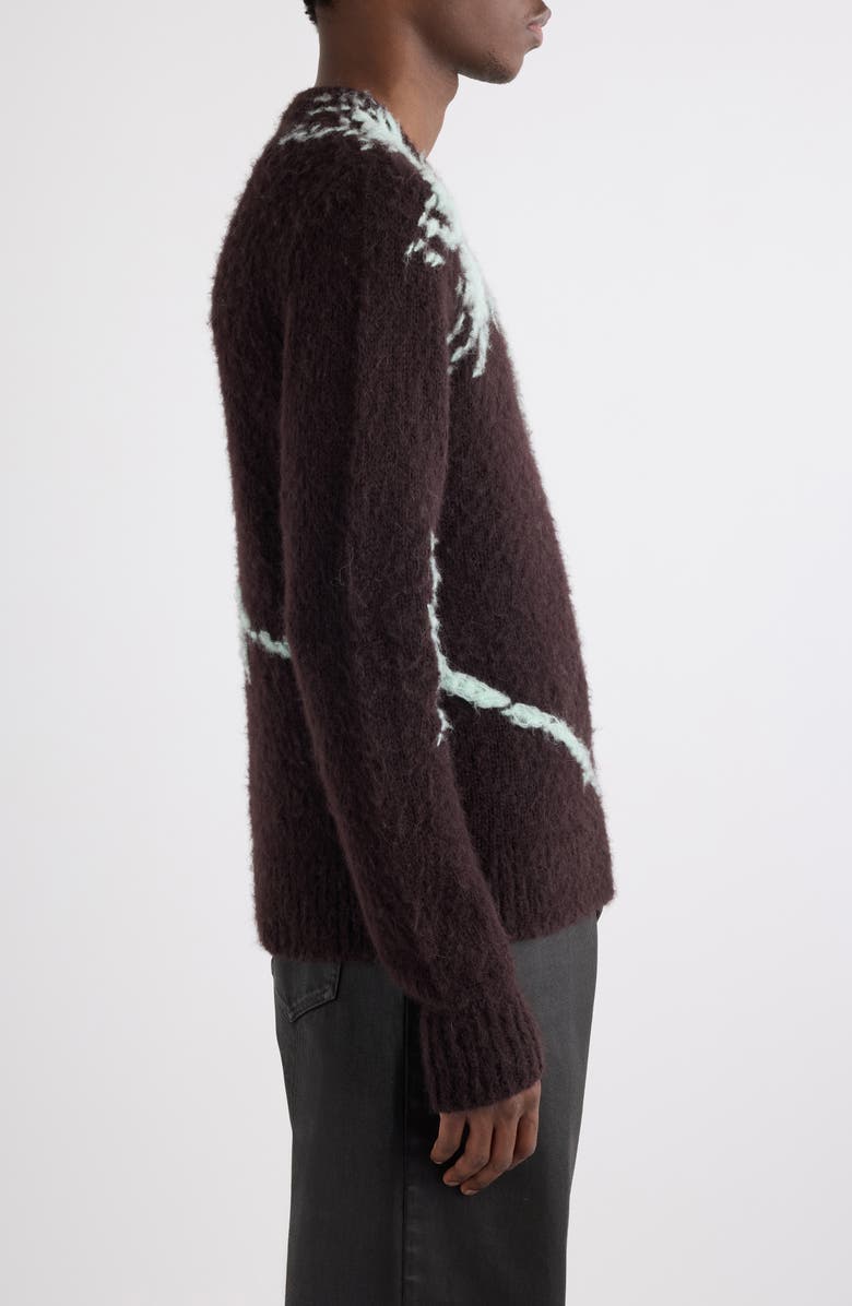Dries Van Noten Mouche Alpaca & Merino Wool Sweater, Alternate, color, Dark Brown