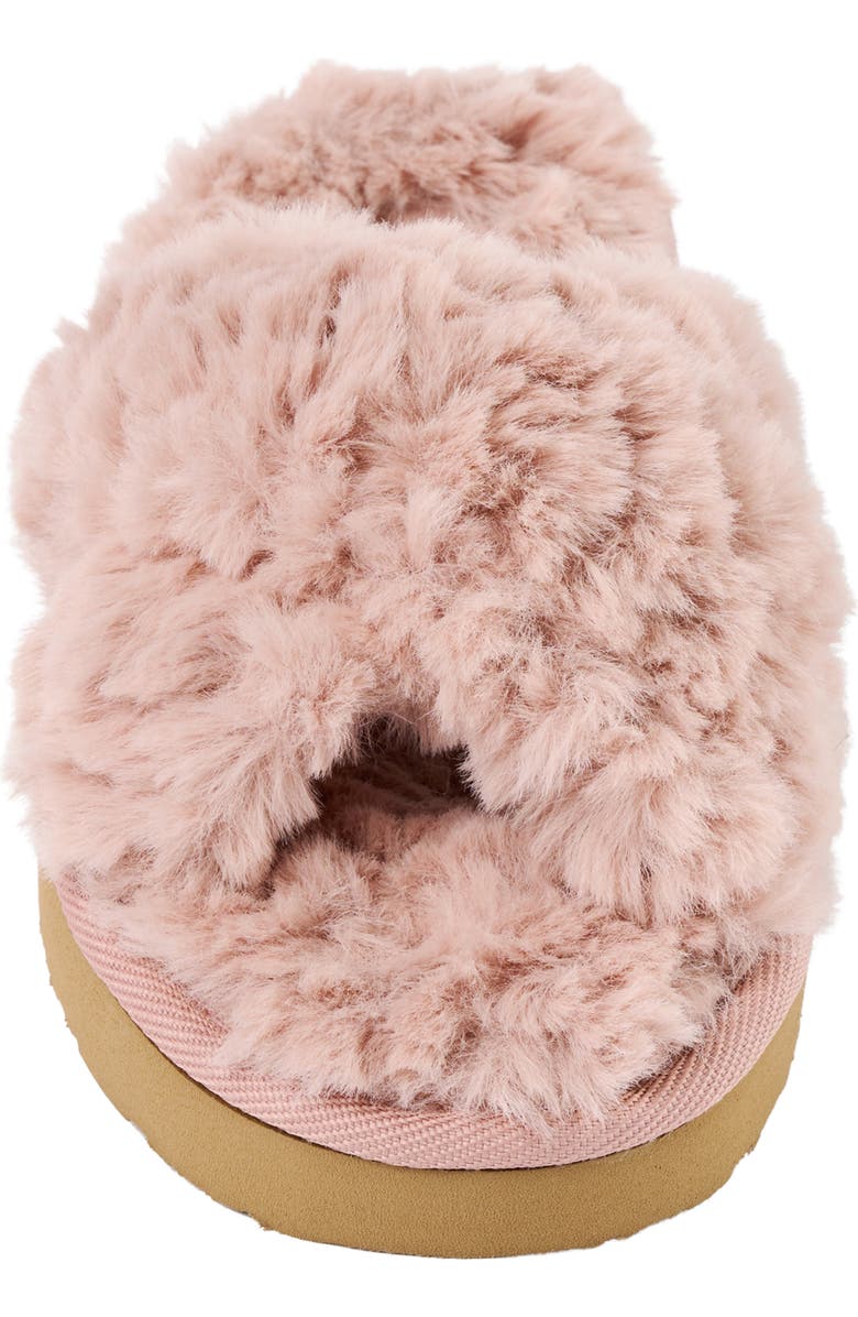 Minnetonka Teddy 3 Faux Fur Slipper, Alternate, color, Blush