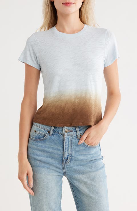 Boxy Dip Dye Slub Jersey T-Shirt