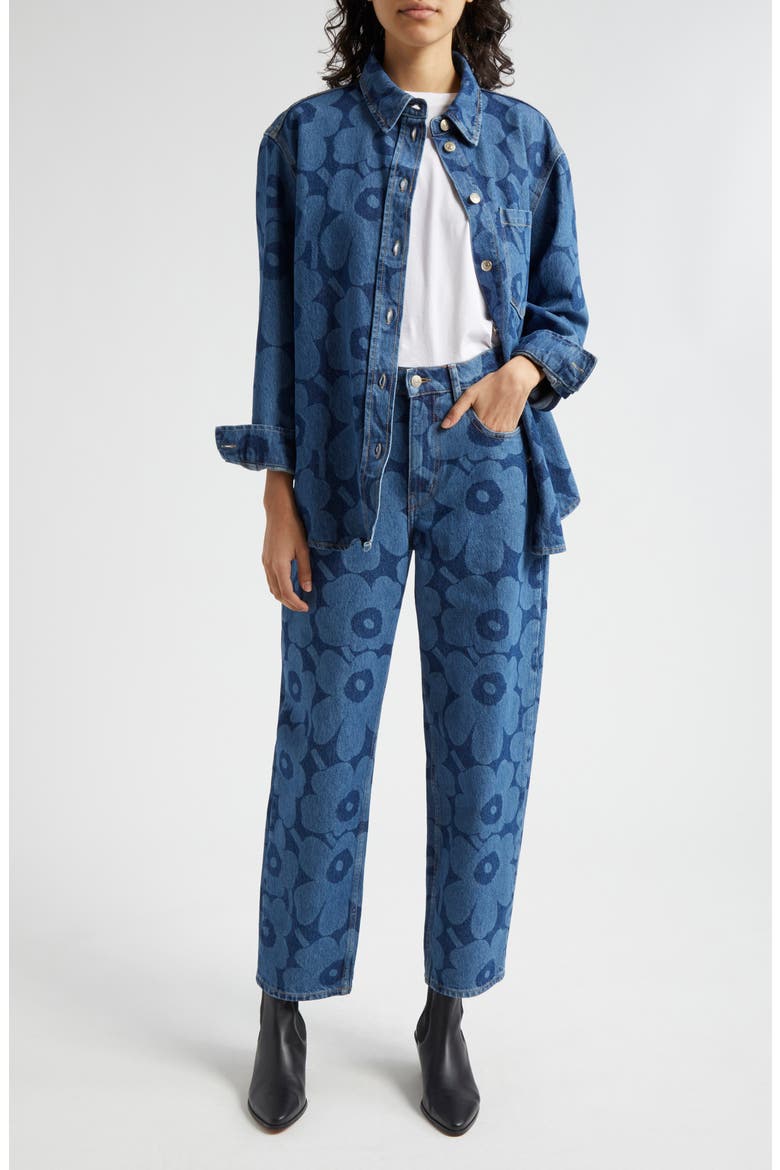 Marimekko Unikko Crop Cotton Stretch Twill Jeans (Women) | Nordstrom