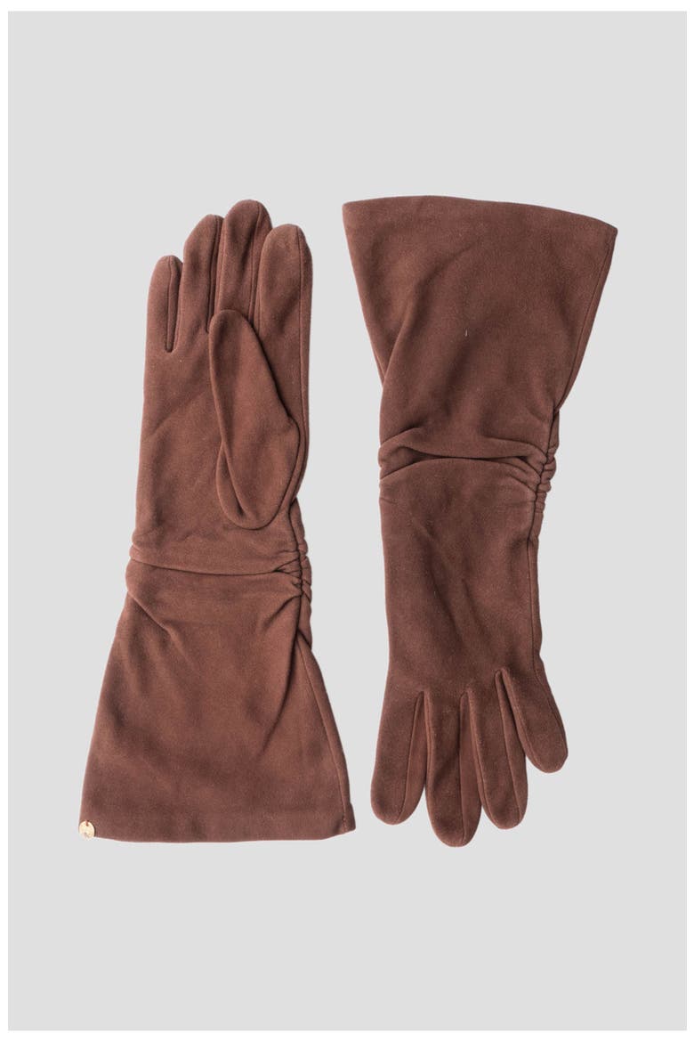 Suede Gloves Suede Drama Gloves, Alternate, color, Chestnut