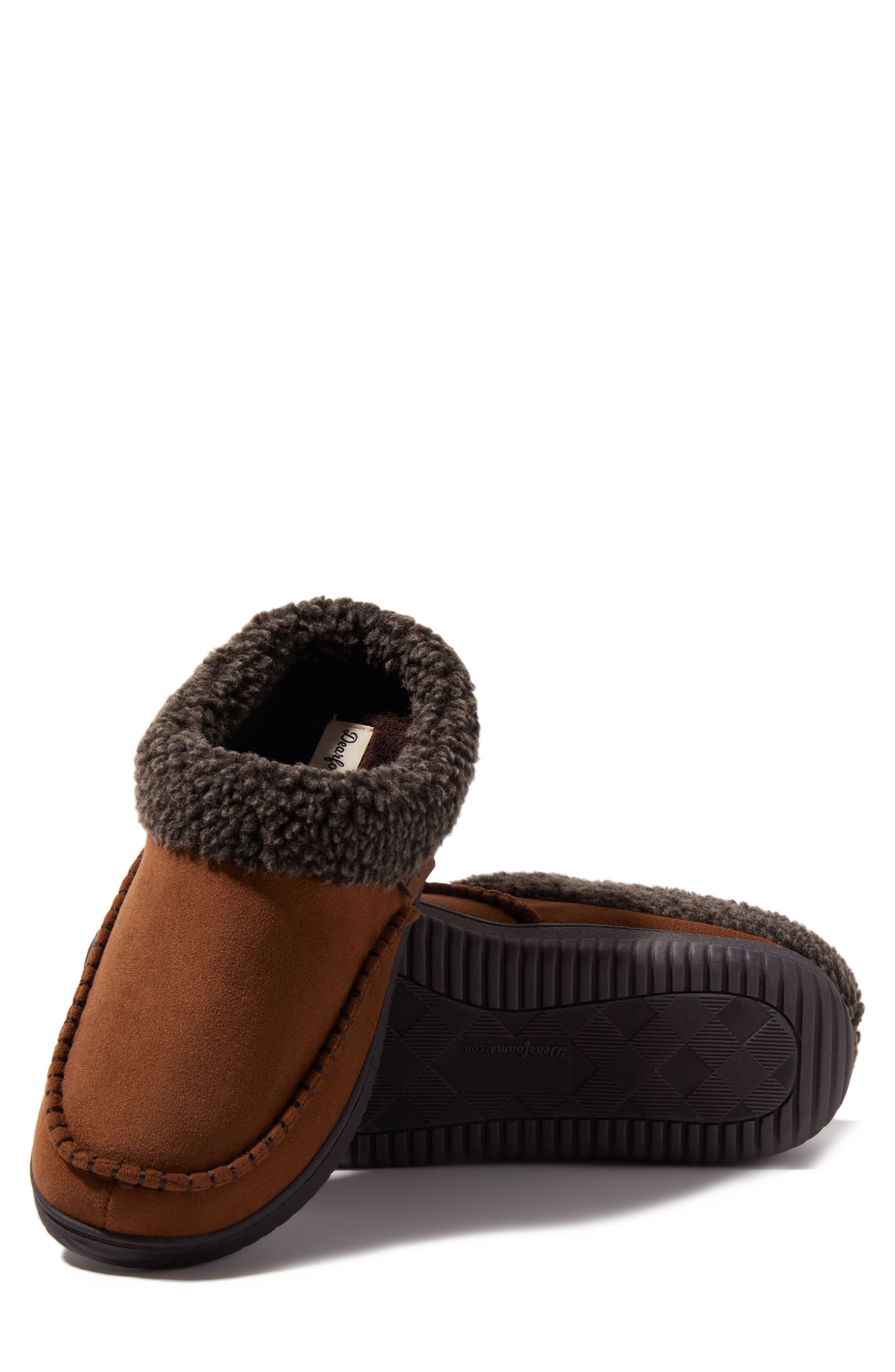 Marshall Microsuede Moccasin Toe Clog Slipper, Alternate, color, CHESTNUT