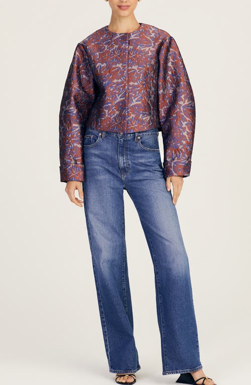 Derek Lam 10 Crosby Neville Cloque Jacket In Red Ochre Multi