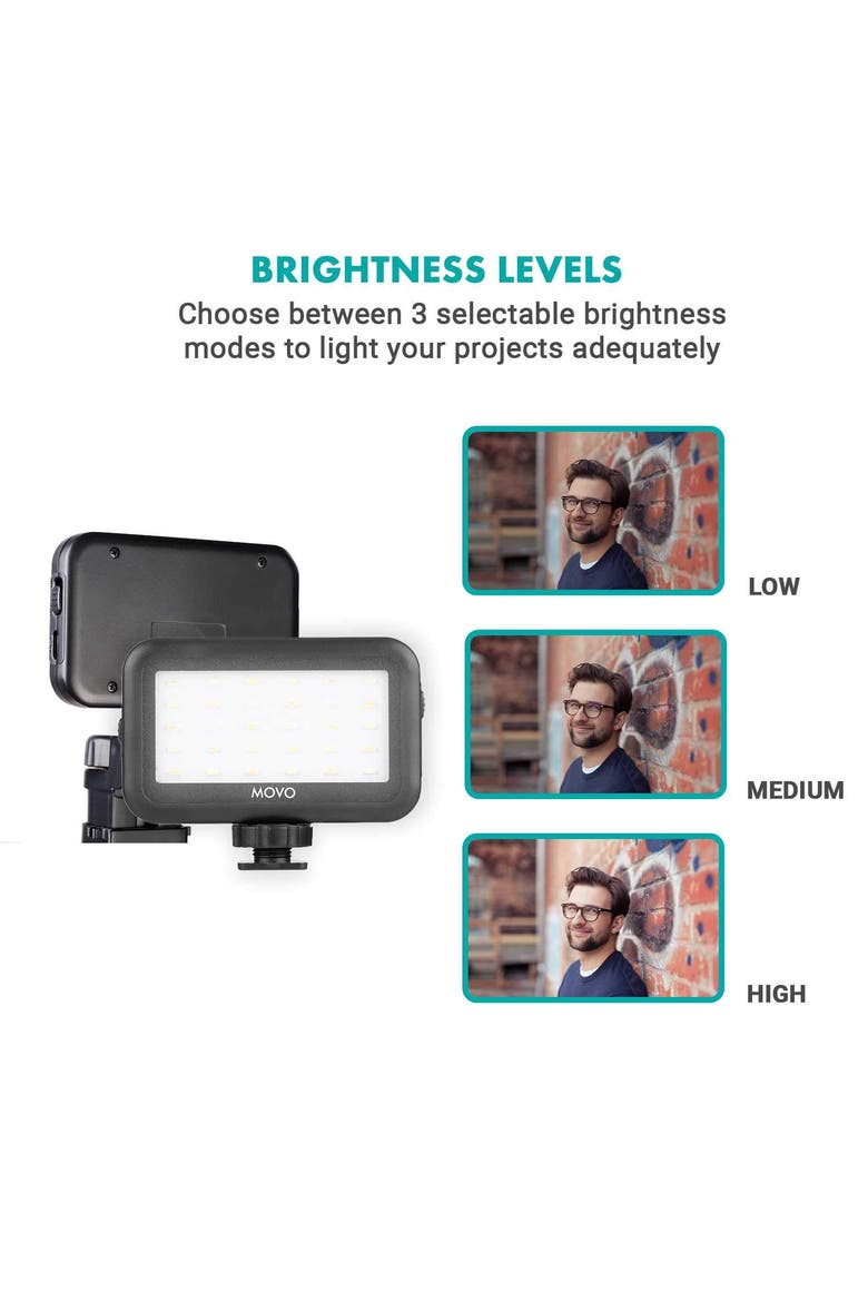 LED-30 Mini LED Light Panel - Adjustable Brightness, Rechargeable Battery, Alternate, color, Black