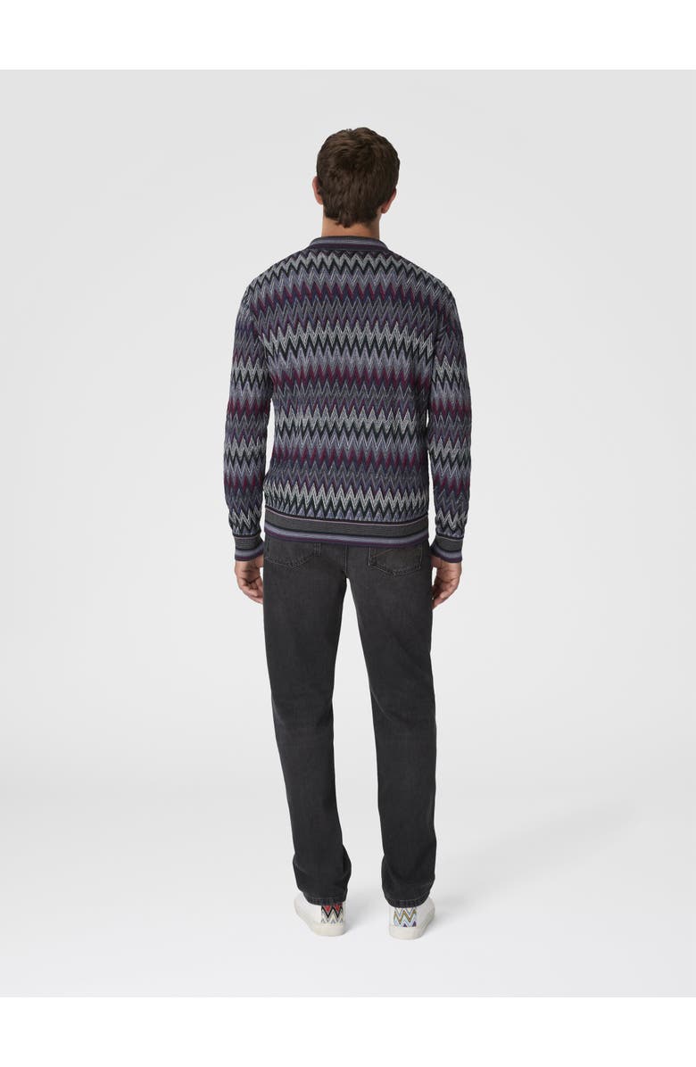 Missoni Zigzag Cardigan In Pure Wool, Alternate, color, Multicoloured
