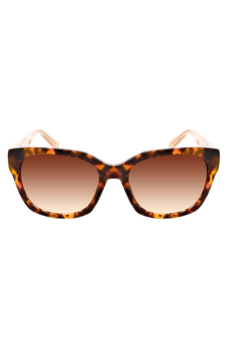 53mm Modern Square Sunglasses, Main, color, TORT