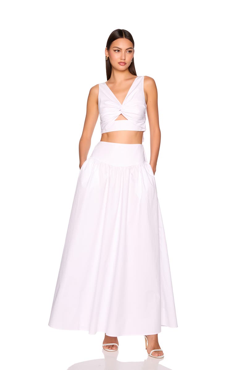 Susana Monaco Twist Front Back Tie Cotton Poplin Top, Alternate, color, 