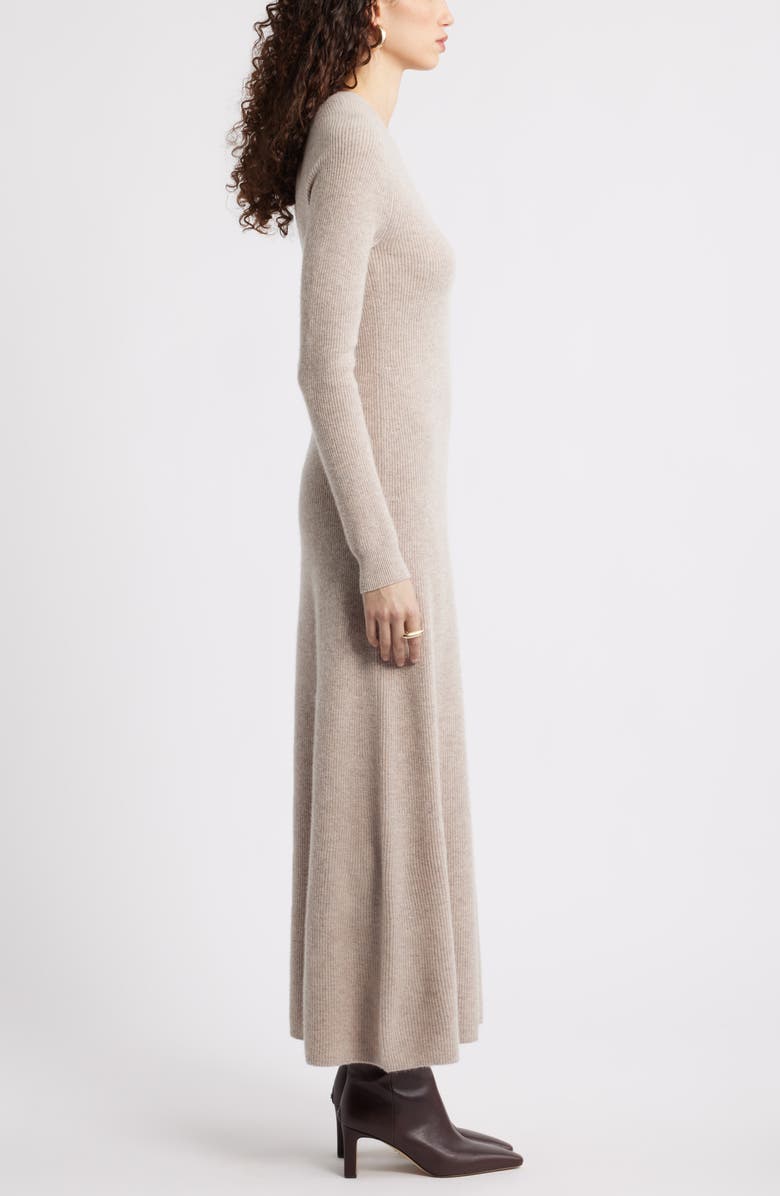 Long Sleeve Wool & Cashmere Rib Maxi Dress