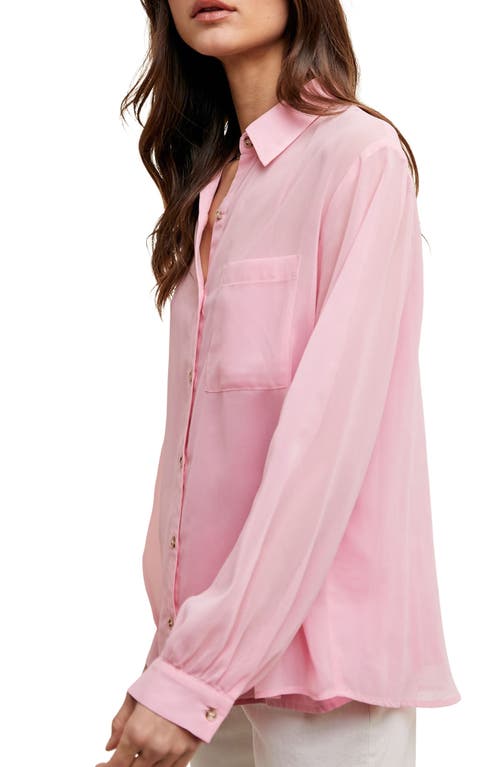 Wishlist Chiffon Button Front Shirt With Cami In Ballet