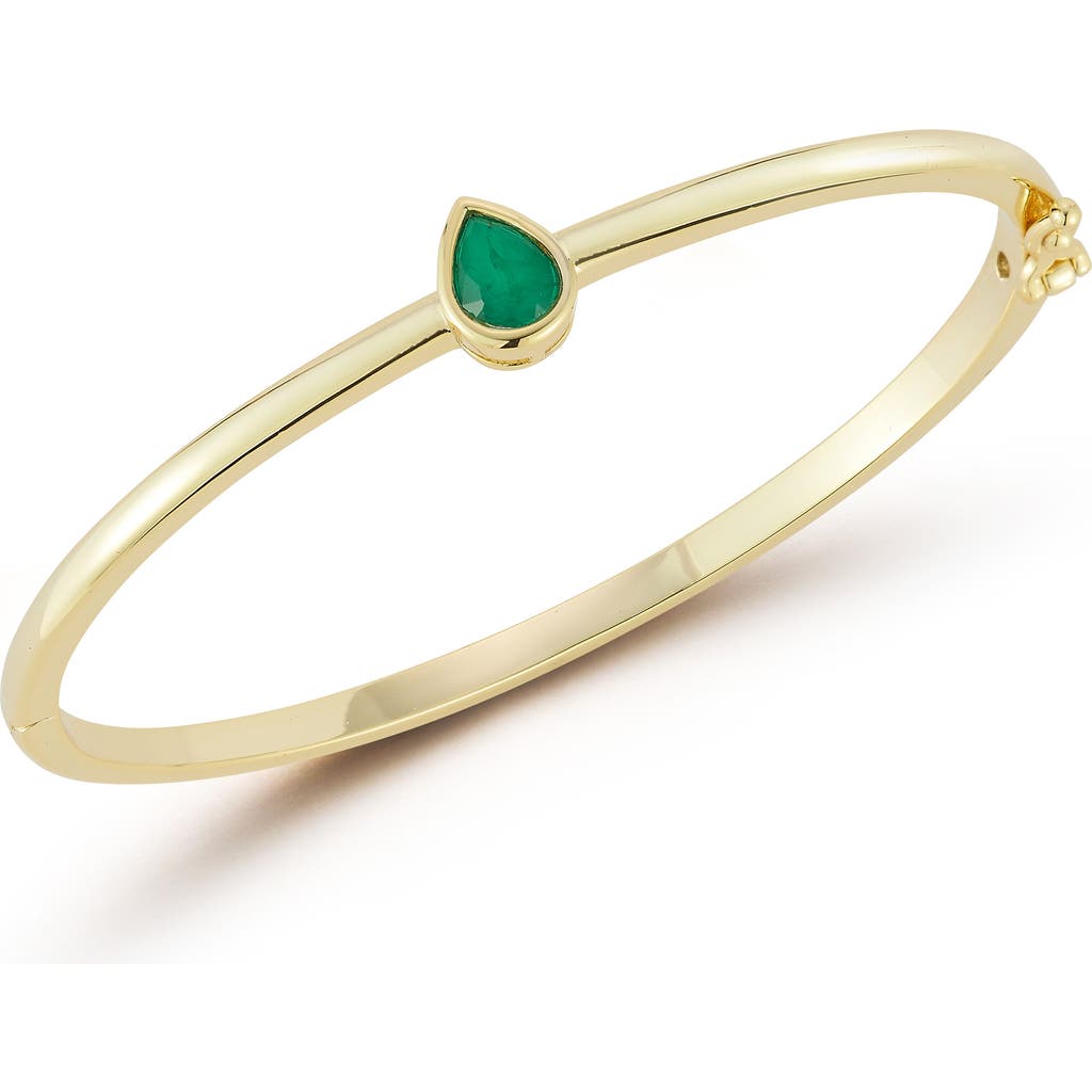 Sphera Milano Pear Green Cubic Zirconia Bangle In Gold