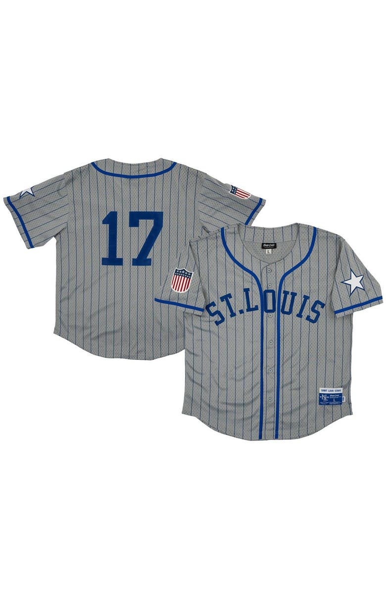 RINGS & CRWNS Men's Rings & Crwns #17 Gray St. Louis Stars Mesh Button-Down Replica Jersey, Main, color, Gray