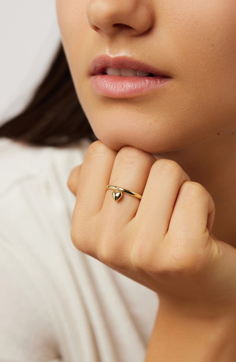 Ana Luisa Leia Heart Charm Stackable Ring, Alternate, color, Gold