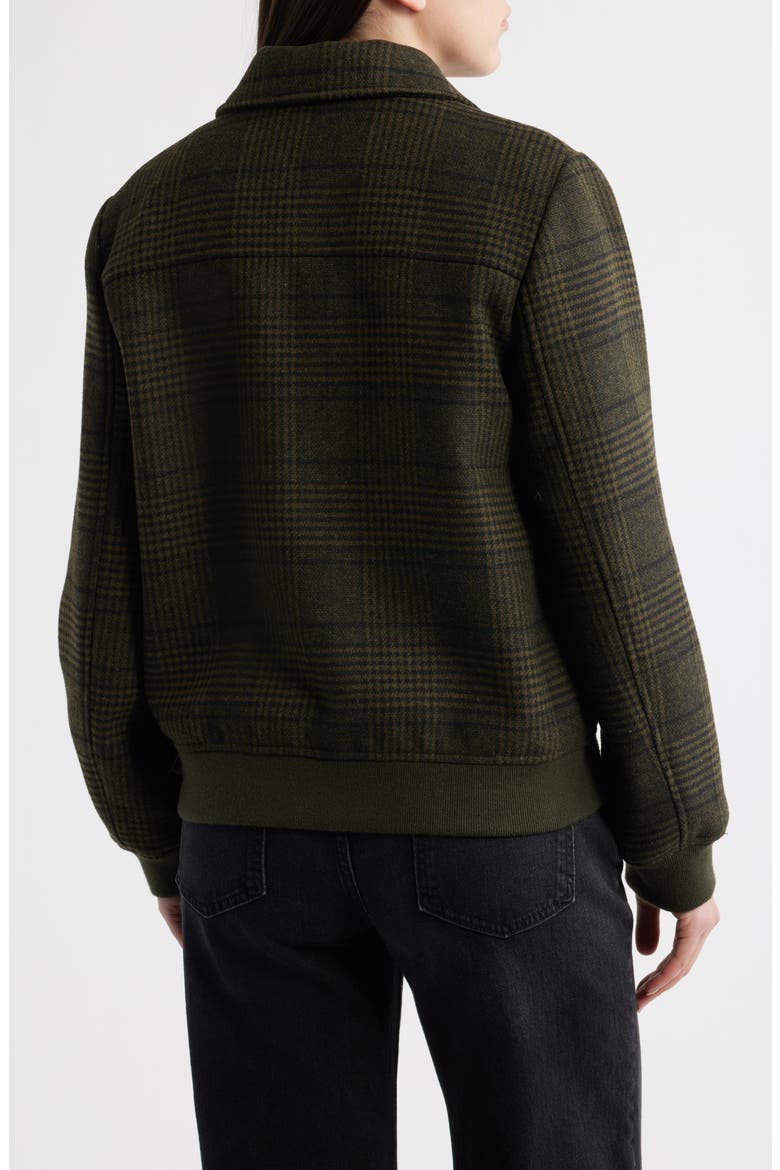 Plaid Flannel Bomber Jacket, Alternate, color, GREEN PLAID