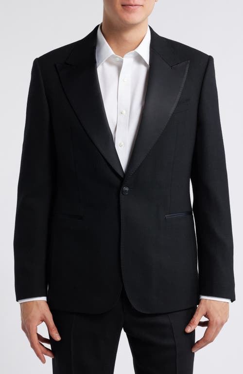 Zanella Winston Peaked Lapel Black Wool Tuxedo In Black