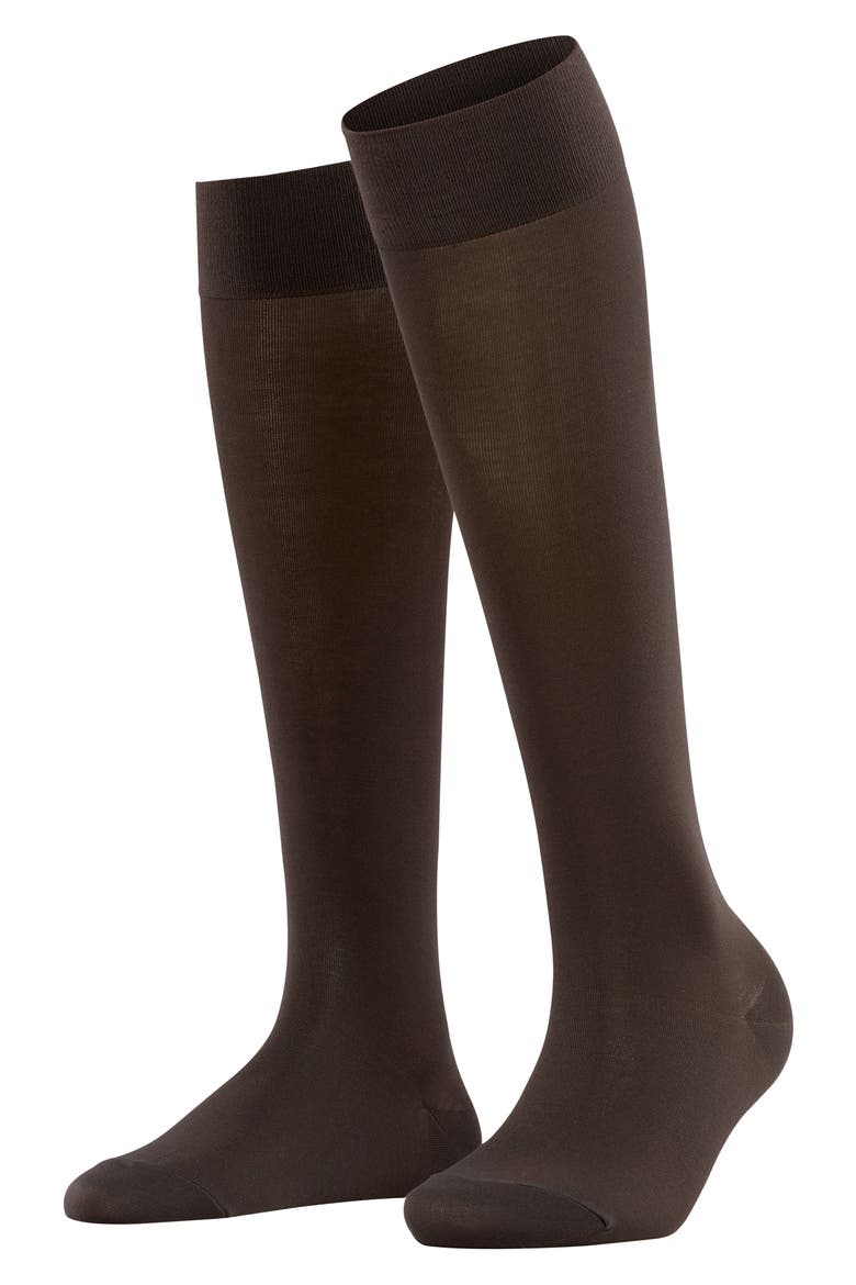 Cotton Touch Knee High Socks, Main, color, DARK BROWN
