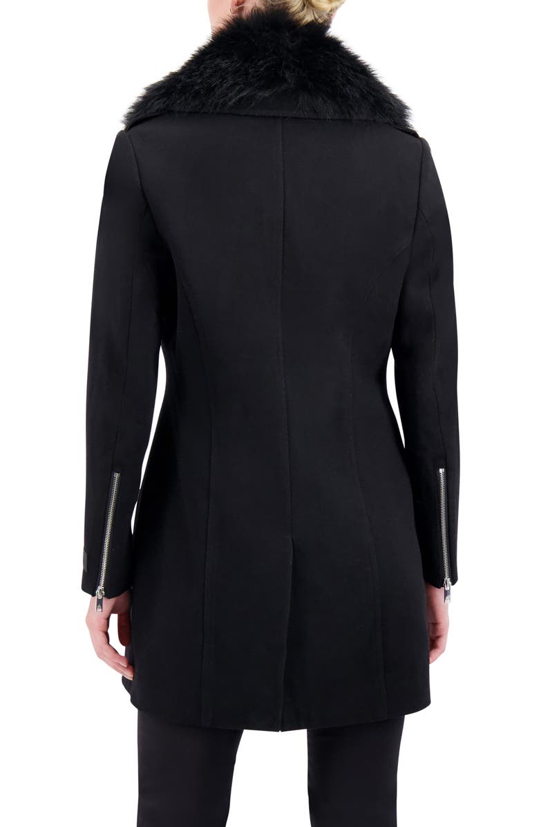 Moose Knuckles Middenhall Peacoat with Genuine Rabbit Fur Trim, Alternate, color,