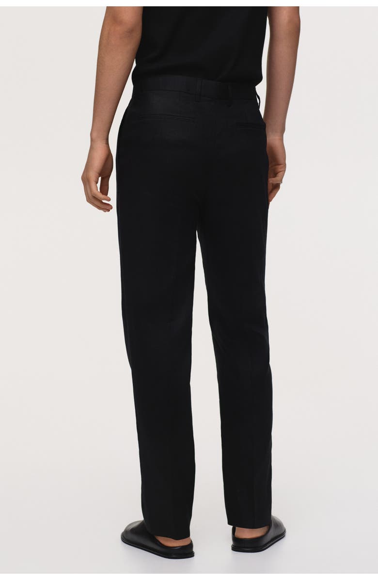 H&M Slim Fit Linen Suit Trousers, Alternate, color, Black