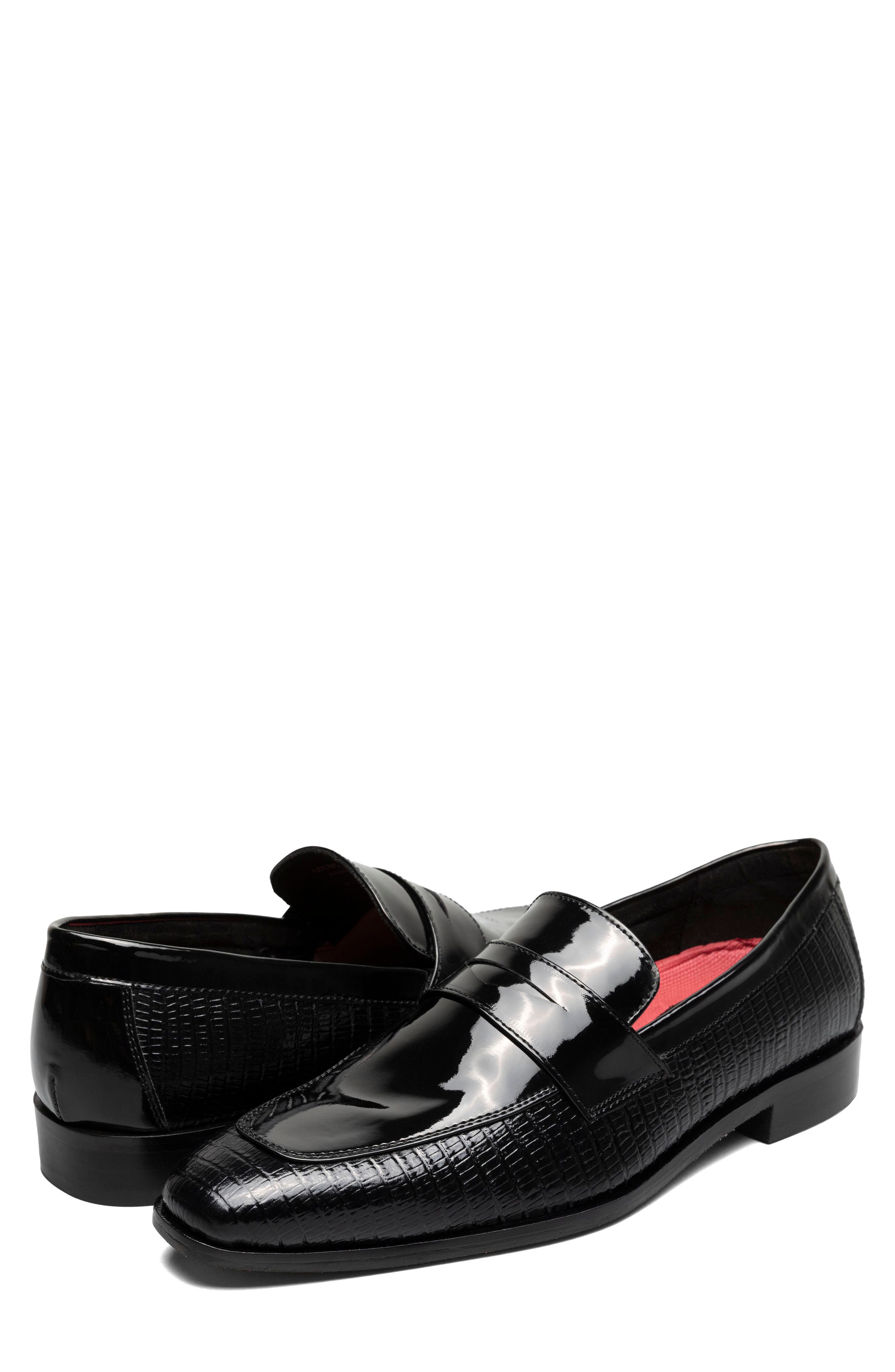 Stacy Adams Ravito Penny Loafer, Main, color, Black