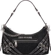 True Religion Triple Straps Denim Shoulder Bag