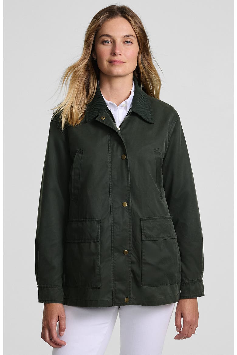 Waxed Barn Jacket, Main, color, Dark Green