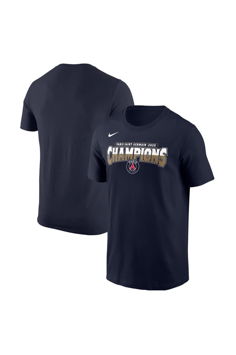 Men's Nike Navy Paris Saint-Germain 2025 Champions League Winners Core T-Shirt, Main, color, Navy