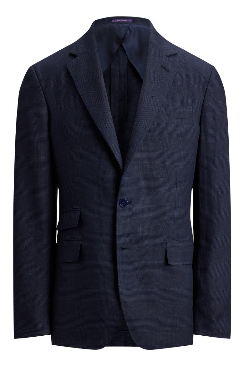 Kent Hand-Tailored Plaid Suit Jacket, Alternate, color, RACING NAVY