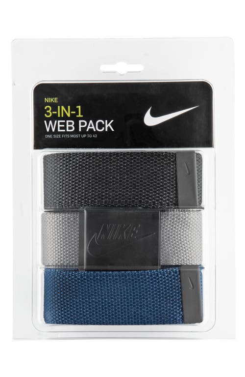 Nike Set Of 3 Webbed Belts In Multi