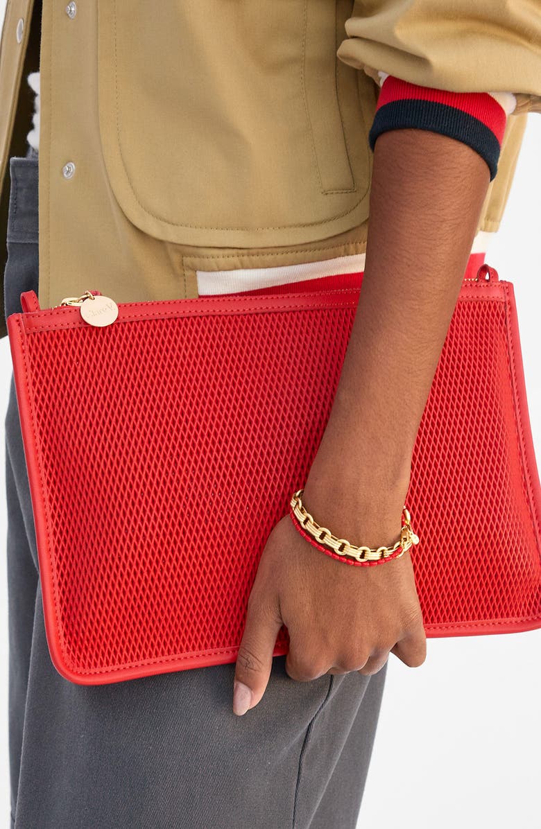 Clare V. Enamel Barrel Bead Bracelet, Alternate, color, Poppy