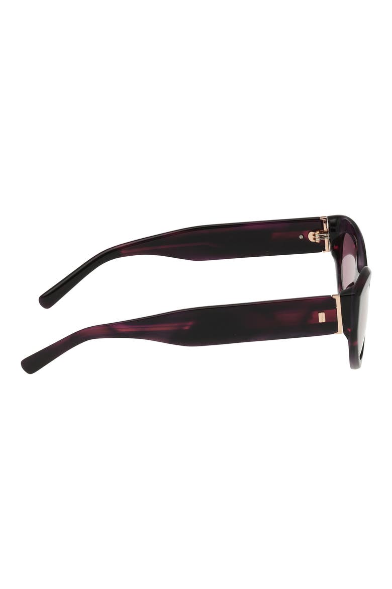 52mm Cat Eye Sunglasses, Alternate, color, HORN / PLUM LENS