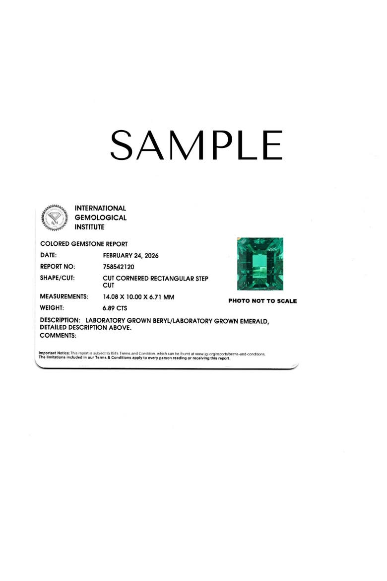 Certified 6 3/4Ct Emerald Solitaire Ring 14k Gold Lab Grown, Alternate, color, 14k Yellow Gold