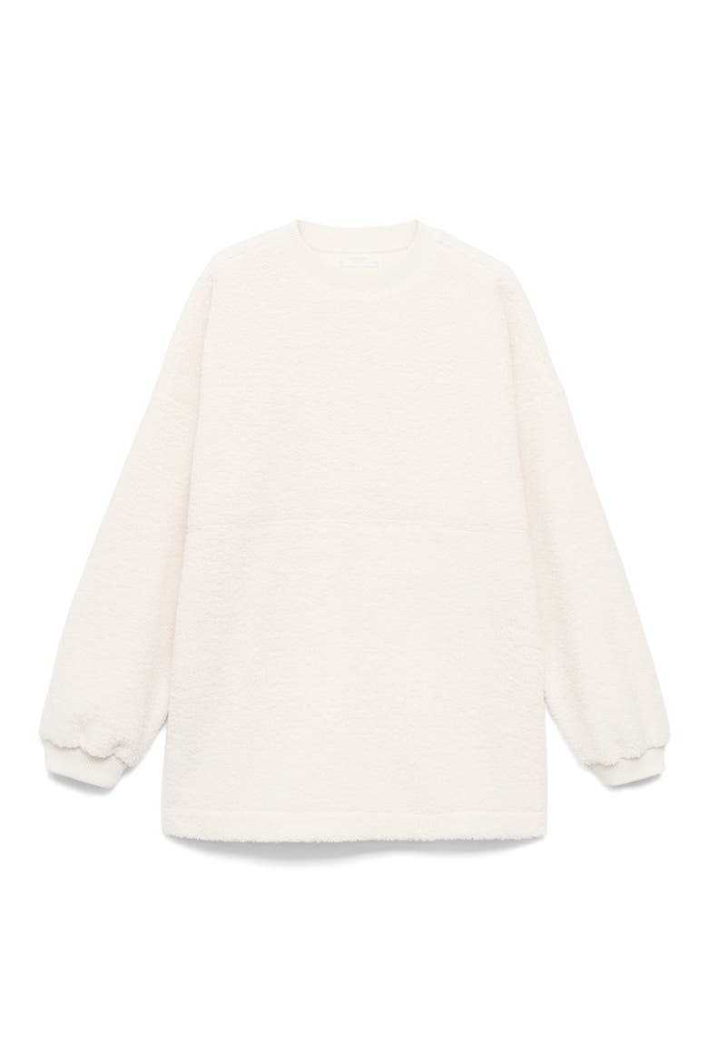 High Pile Fleece Lounge Top, Alternate, color, IVORY WHITE