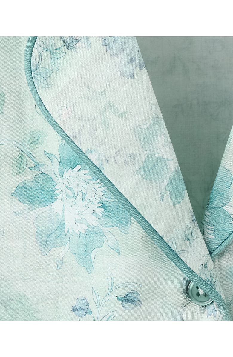 MANGO Relaxed Fit Cotton Pajama Top, Alternate, color, Mint Green