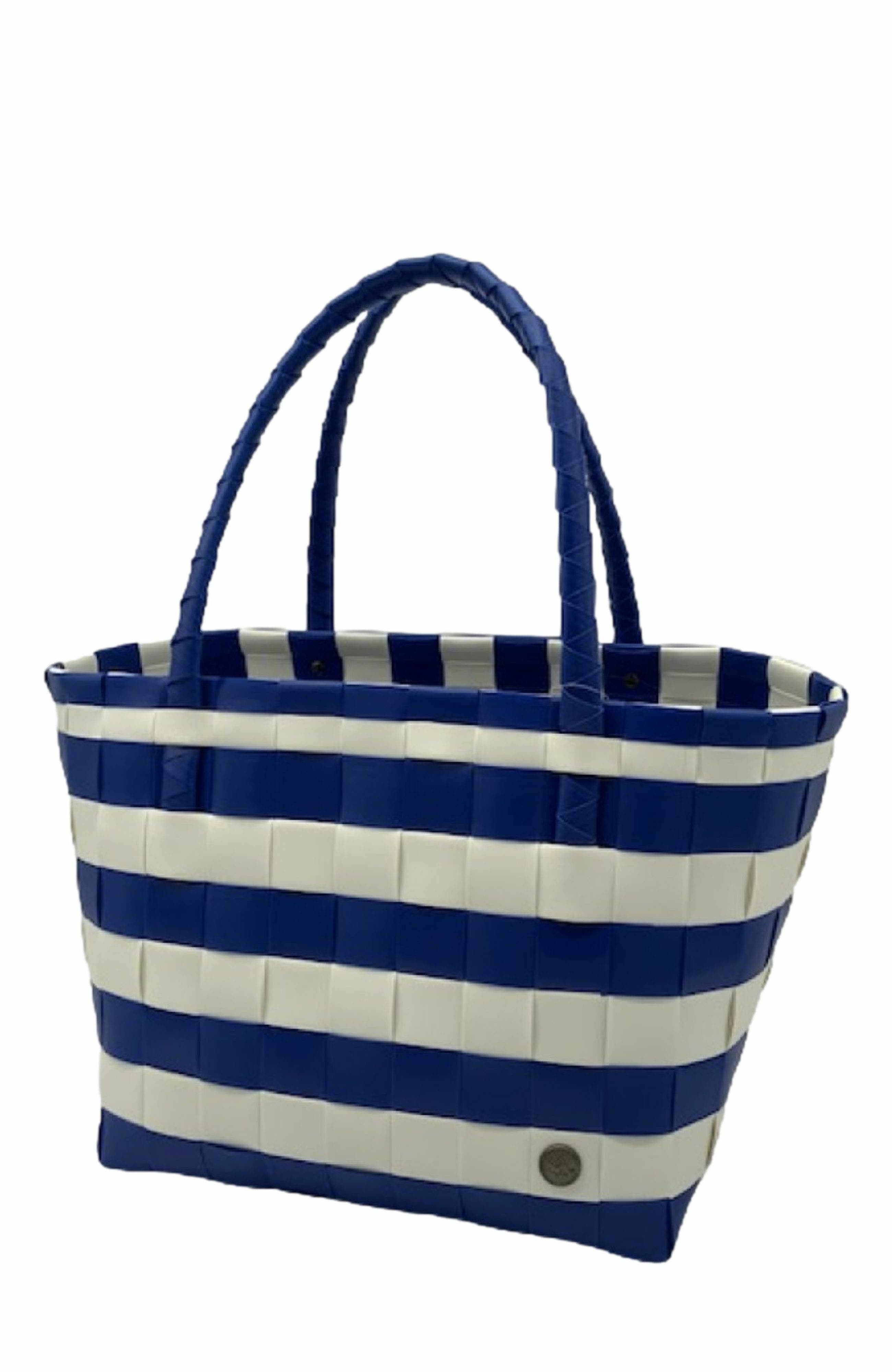 Paris Spirit Recycled Tote Bags, Alternate, color, Blue/Maize Stripes