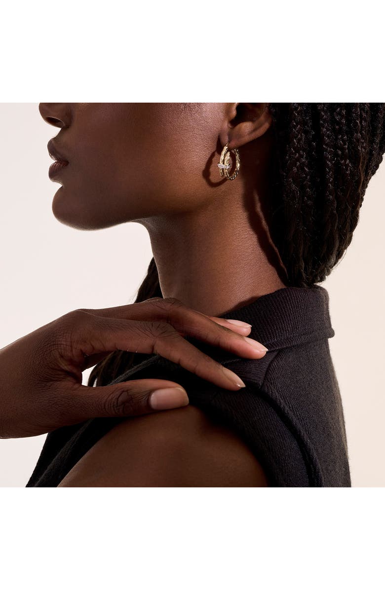 John Hardy Spear Hoop Earrings, Gold, Diamonds, 22.5mm, Alternate, color, Gold