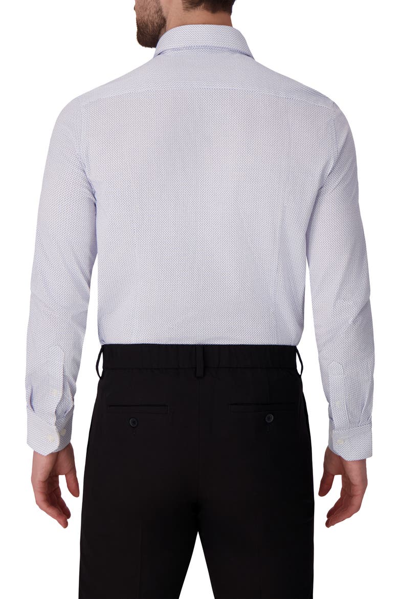 Regular Fit Geometric Print Knit Cotton Dress Shirt, Alternate, color, WHITE